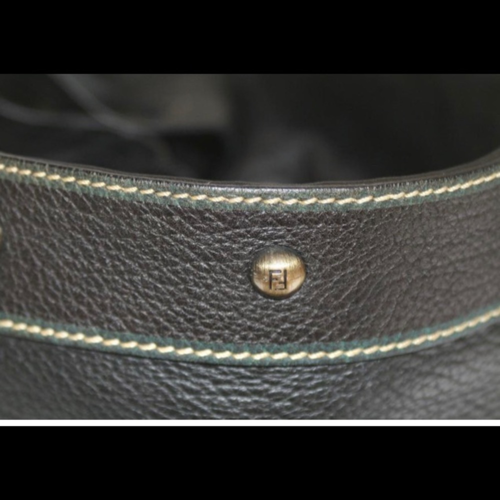 Fendi black leather Palazzo shoulder bucket bag Authentic - Picture 11 of 13